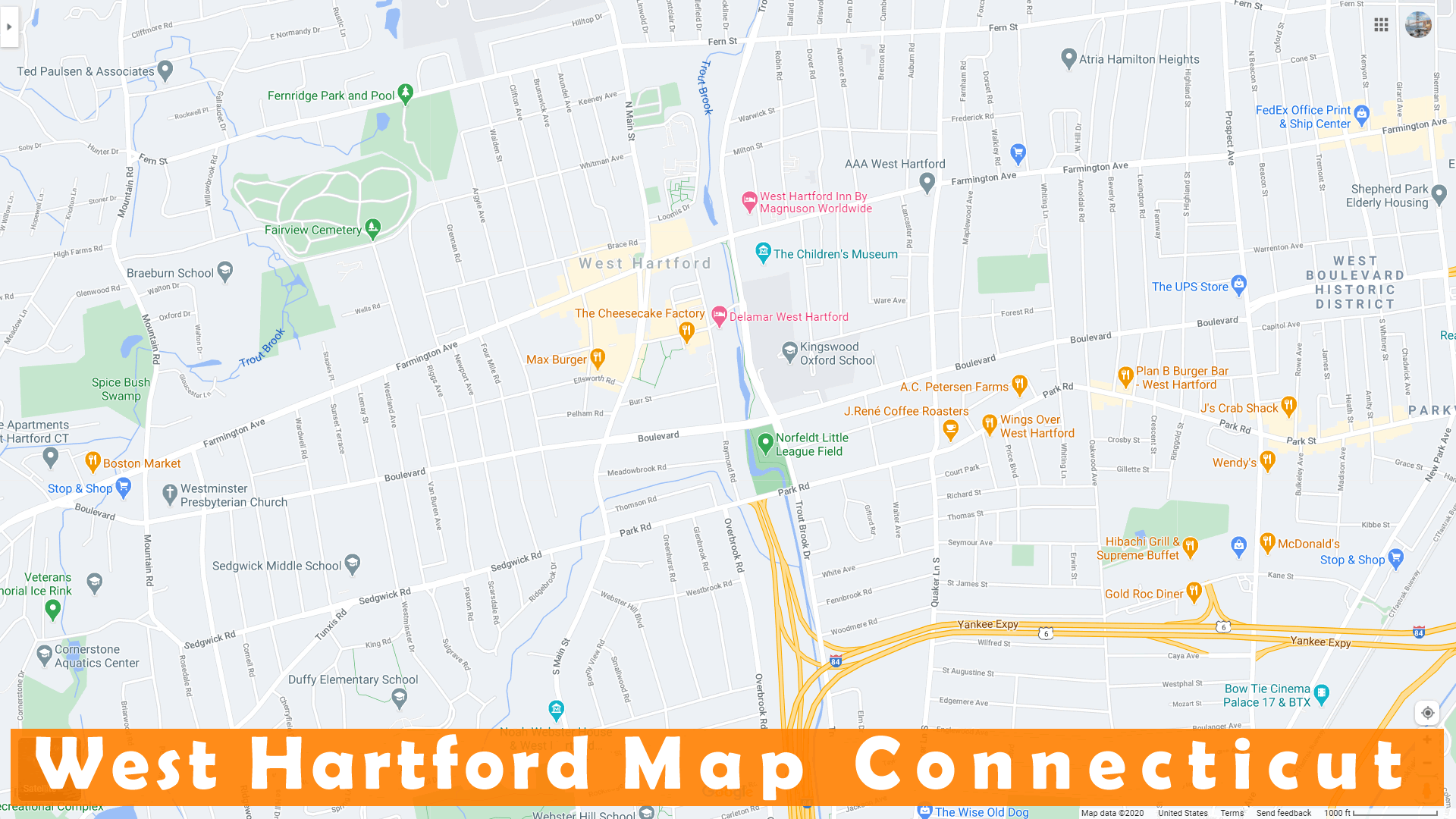 West Hartford map